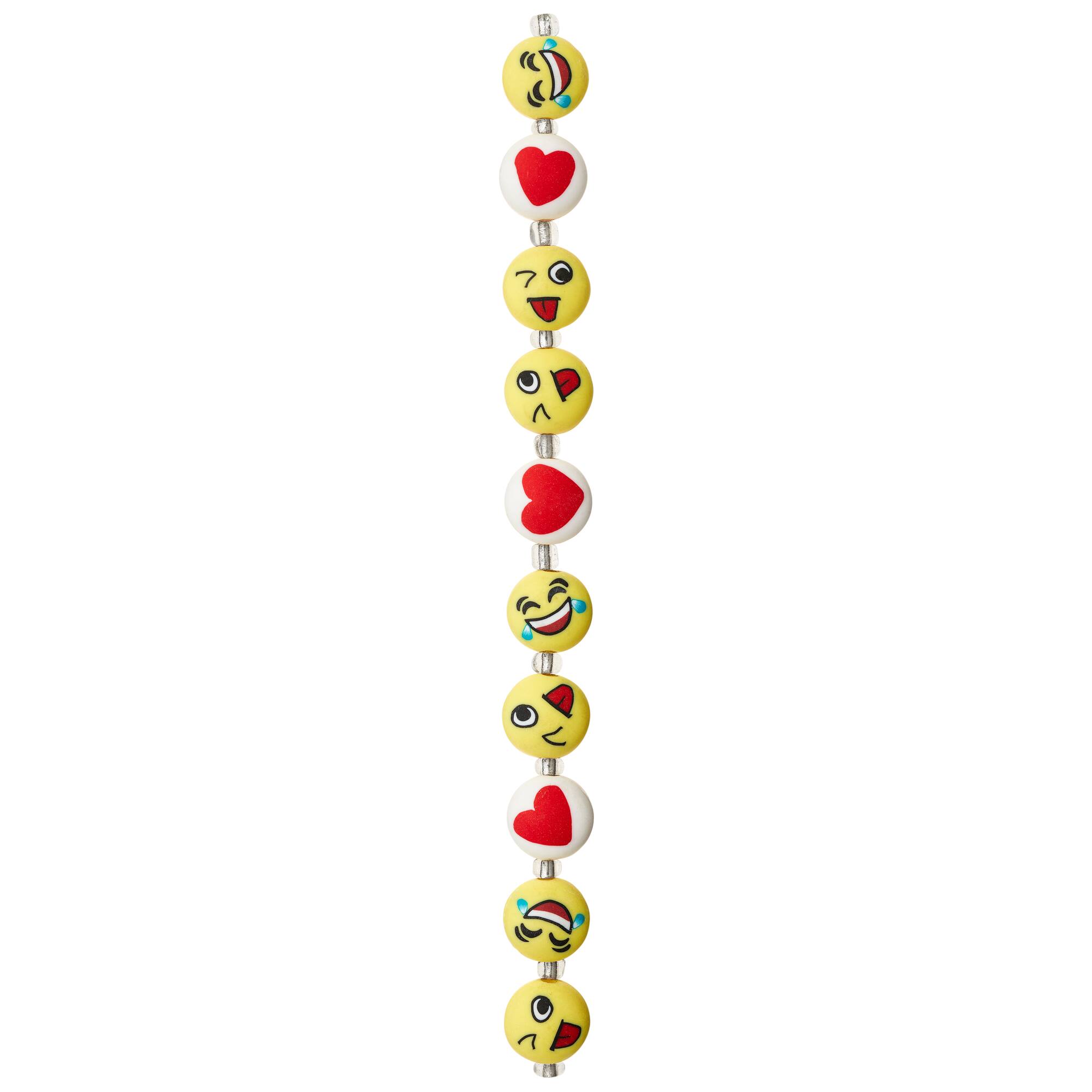 Emoji Face Resin Round Beads, 11mm by Bead Landing™